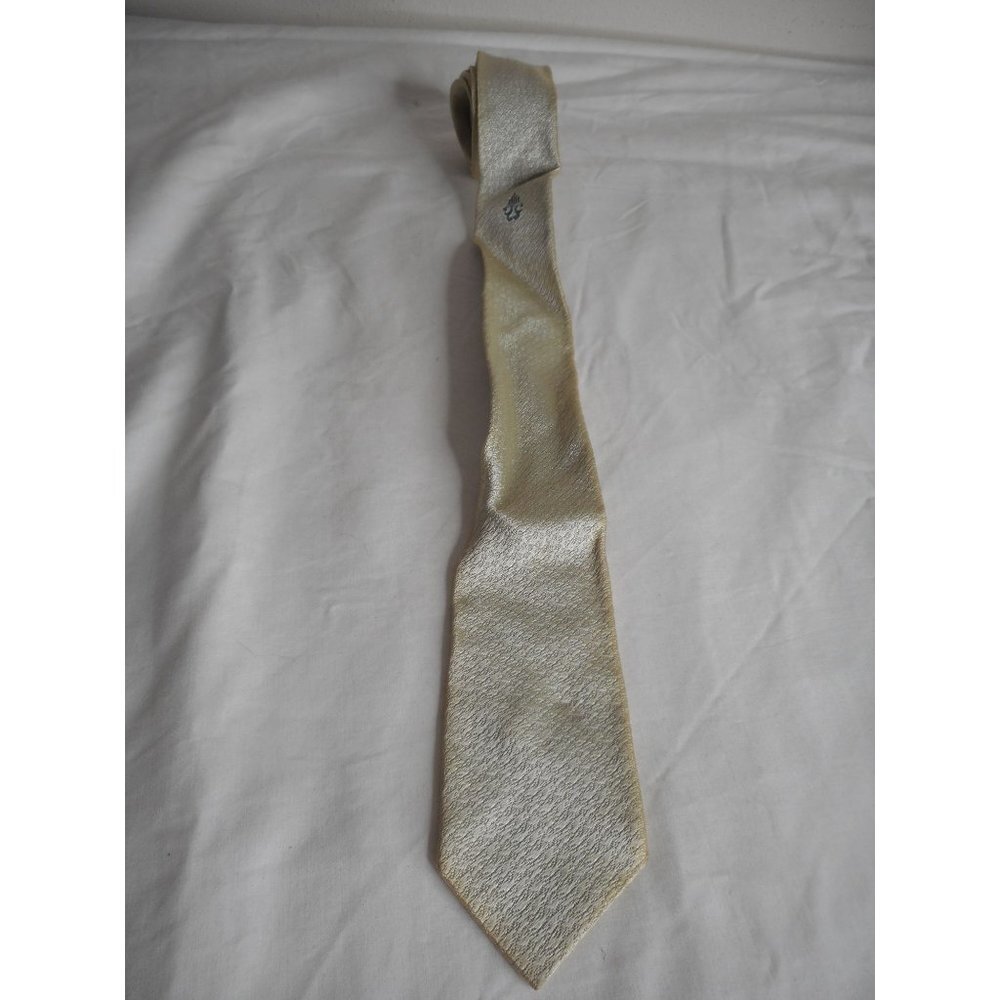 Vintage Sears Estate Grey Blue embroidered Tie necktie by Pilgrim - Picture 2 of 5